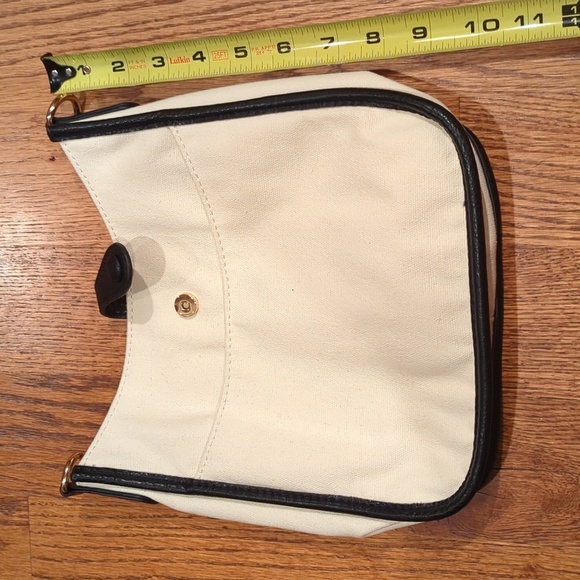 Ah-dorned Classic Canvas Messenger Bag With Black Trim And Gold Accents - Picture 12 of 12